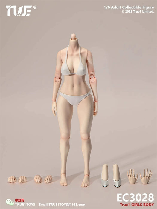 In-stock 1/6 True1Toys EC3028 Narrow Shoulder Fully Articulated Joints Female Body (Large-bust)