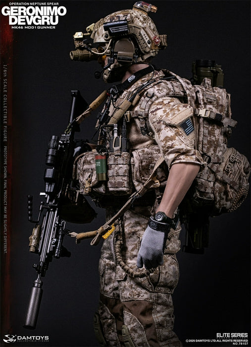 Pre-order 1/6 DAMTOYS 78107 DEVGRU Operation Neptune Spear “GERONIMO”MK46 MOD1 GUNNER