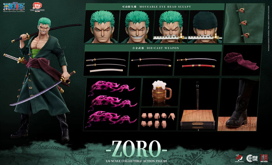Pre-order 1/6 Pixel Poses PP-200595 Roronoa Zoro Action Figure