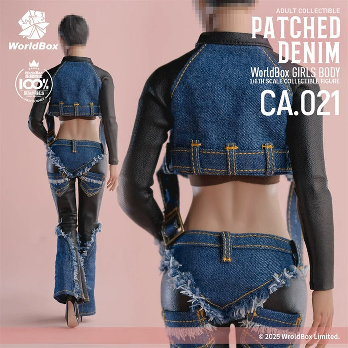 Pre-order 1/6 WORLD BOX CA021 Retro Patchwork Denim Female Clothes Set