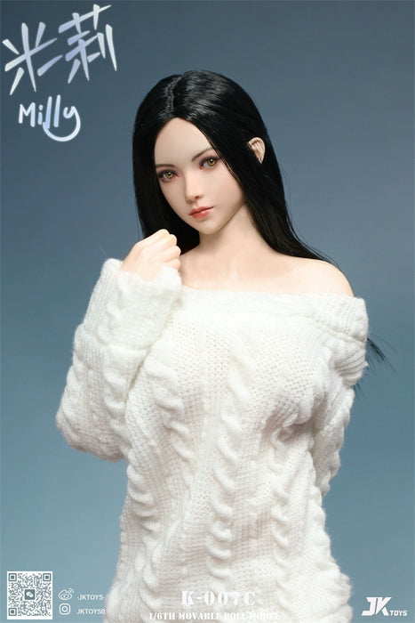 Pre-order 1/6 JKTOYS Milly Female Head Sculpt w/ Adjustable Eyes