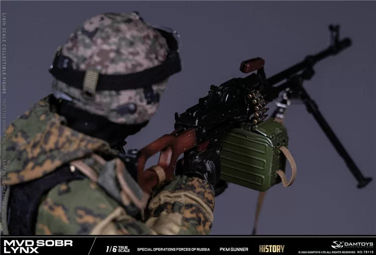 Pre-order 1/6 DAMTOYS 78115 RUSSIAN SPETSNAZ MVD SOBR LYNX PKM GUNNER Action Figure