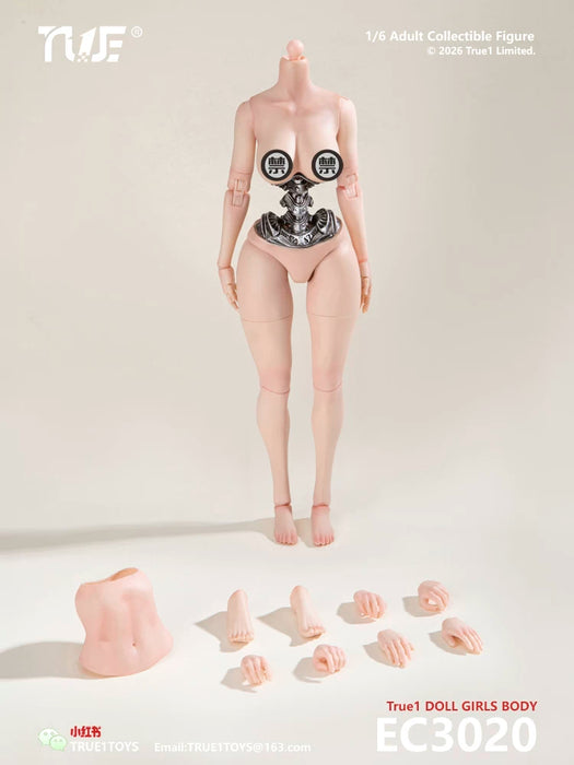 Pre-order 1/6 True1Toys EC3020 White Skin Semi-Mechanical Articulated Medium Bust & Large Bust Female Body（Medium/Large）