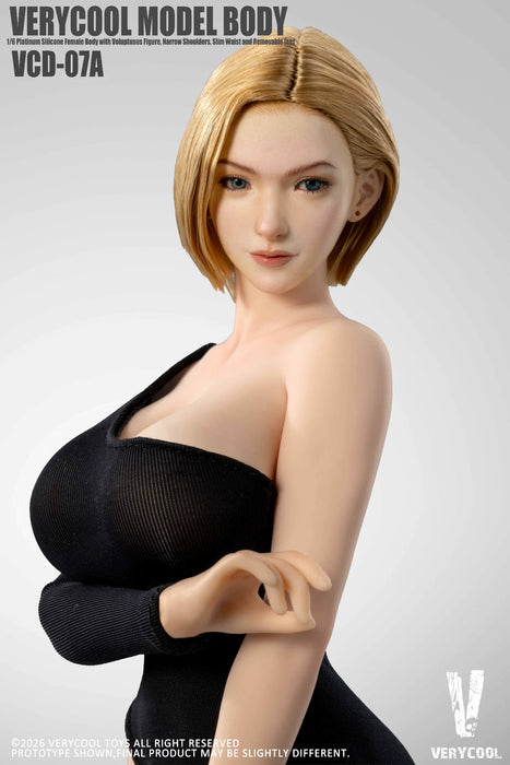 Pre-order 1/6 Verycool VCD-07 Platinum Silicone Female Body with Voluptuous Figure Narrow Shoulders Slim Waist and Removable feet (ABCDE)