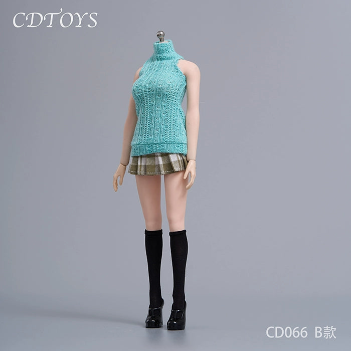 Pre-order 1/6 CDTOYS CD066 JK Skirt & Knit Tan Top Clothes Set