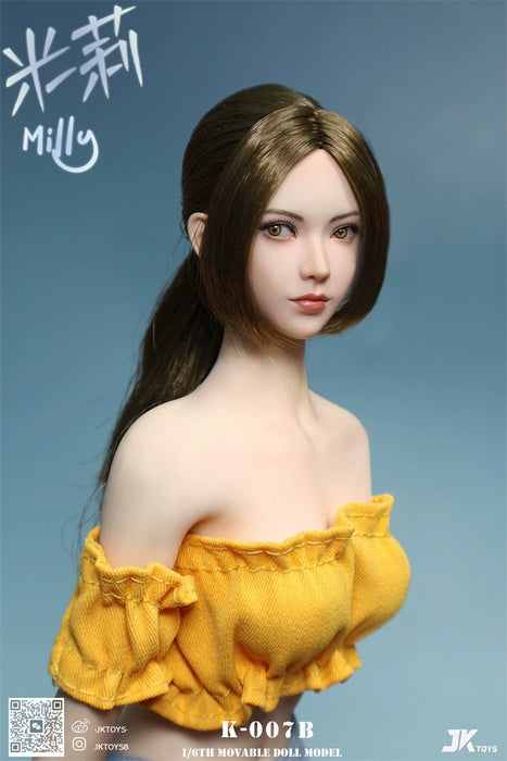 Pre-order 1/6 JKTOYS Milly Female Head Sculpt w/ Adjustable Eyes