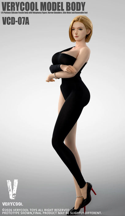 Pre-order 1/6 Verycool VCD-07 Platinum Silicone Female Body with Voluptuous Figure Narrow Shoulders Slim Waist and Removable feet (ABCDE)