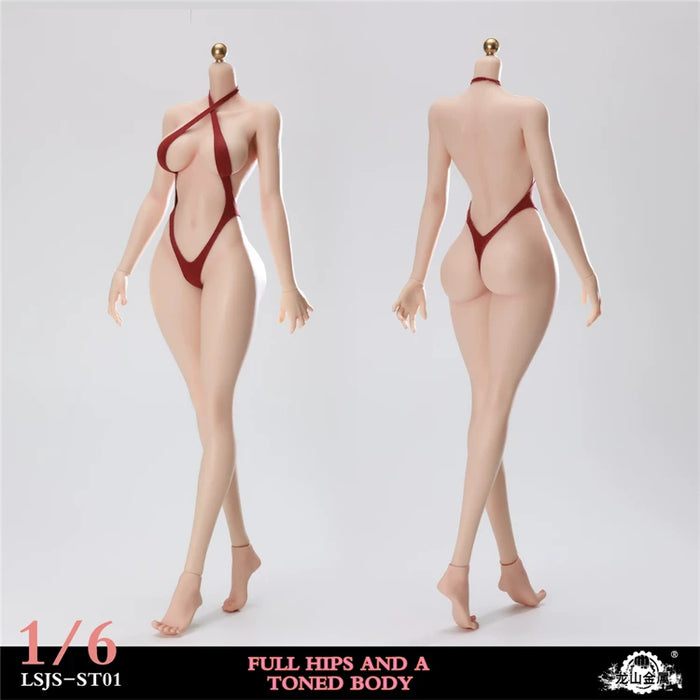Pre-order 1/6 Longshan LSJS-TS01 Peach-Shaped Full-Hips Platinum Silicone Steel-Bodied Female Body