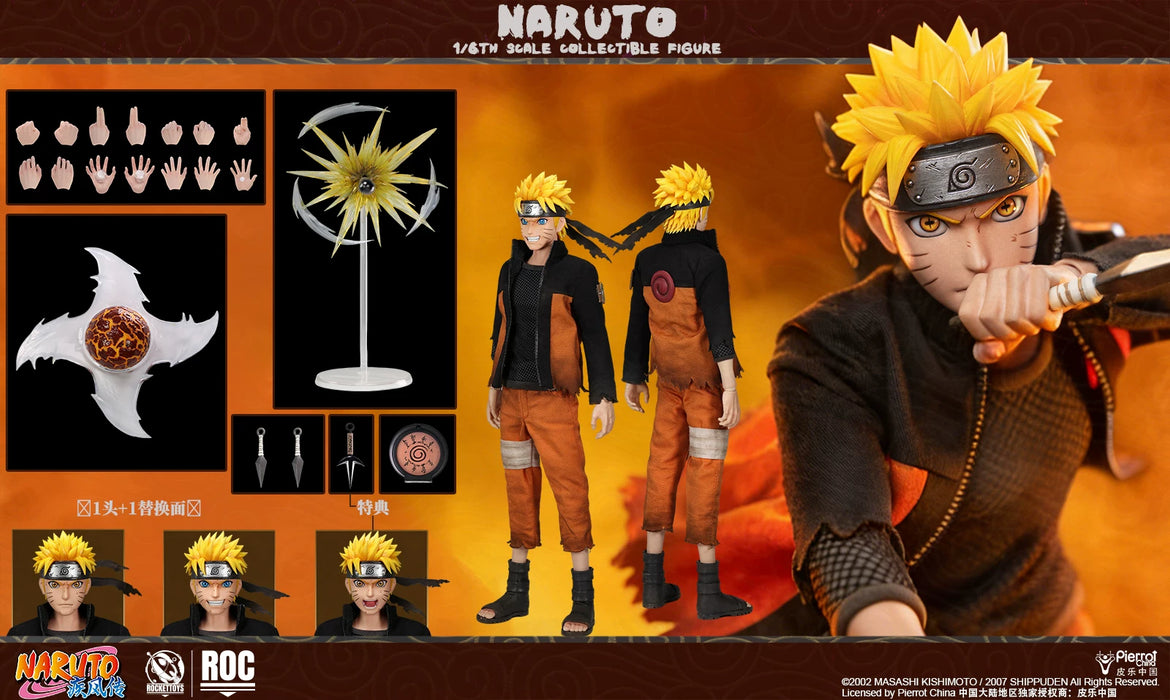 Pre-order 1/6 Rocket Toys ROC-012 Naruto Uzumaki Battle Damaged version Action Figure