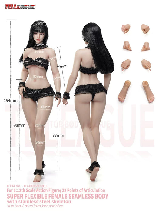 Pre-order 1/12 TBLeague TB-DDO1XSH & TB-DD02XSH Seamless Female Body – "Wasp Waist, Natural Curves"