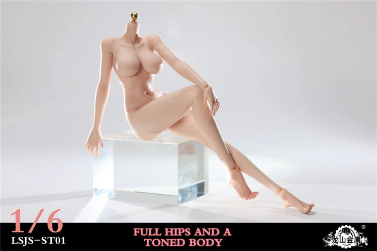 Pre-order 1/6 Longshan LSJS-TS01 Peach-Shaped Full-Hips Platinum Silicone Steel-Bodied Female Body