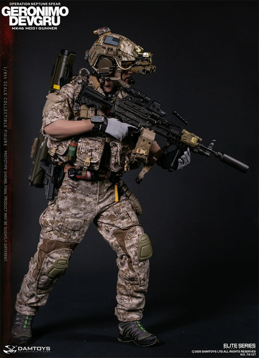 Pre-order 1/6 DAMTOYS 78107 DEVGRU Operation Neptune Spear “GERONIMO”MK46 MOD1 GUNNER