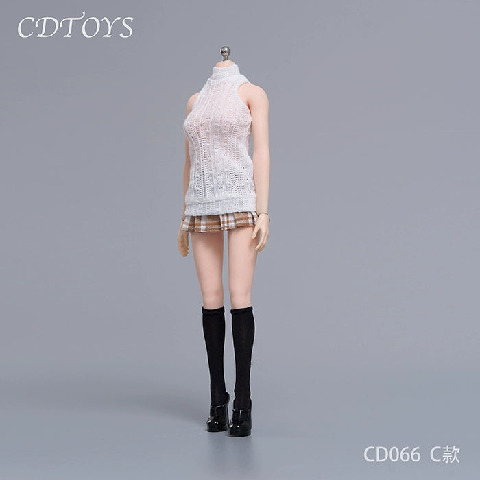 Pre-order 1/6 CDTOYS CD066 JK Skirt & Knit Tan Top Clothes Set