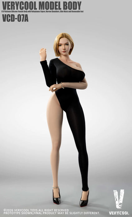 Pre-order 1/6 Verycool VCD-07 Platinum Silicone Female Body with Voluptuous Figure Narrow Shoulders Slim Waist and Removable feet (ABCDE)