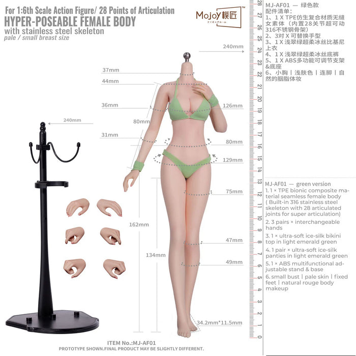 Pre-order 1/6 Mojoy MJ-AF01 & MJ-AF02 Seamless Female Figure Body Without Head