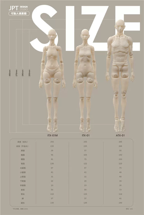 Pre-order 1/6 JPT ITX-01M Boobless female body