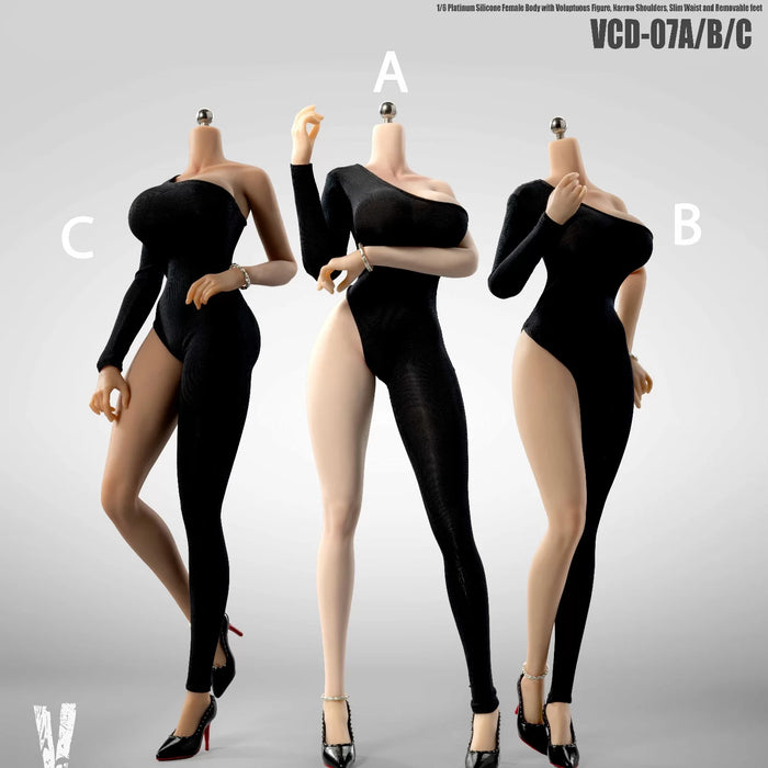 Pre-order 1/6 Verycool VCD-07 Platinum Silicone Female Body with Voluptuous Figure Narrow Shoulders Slim Waist and Removable feet (ABCDE)