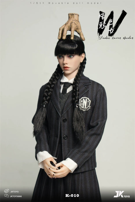 Pre-order 1/6 JKTOYS K-010 Shadow Raven Maiden Wednesday Cosplay Figure