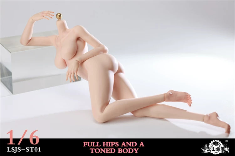 Pre-order 1/6 Longshan LSJS-TS01 Peach-Shaped Full-Hips Platinum Silicone Steel-Bodied Female Body