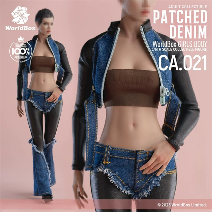 Pre-order 1/6 WORLD BOX CA021 Retro Patchwork Denim Female Clothes Set