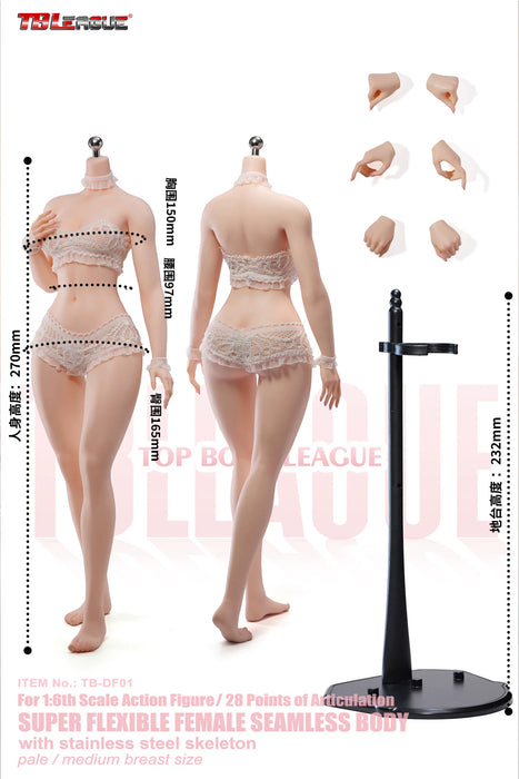 In-stock 1/6 TBLeague TB-DF01&02 female seamless body (No head)