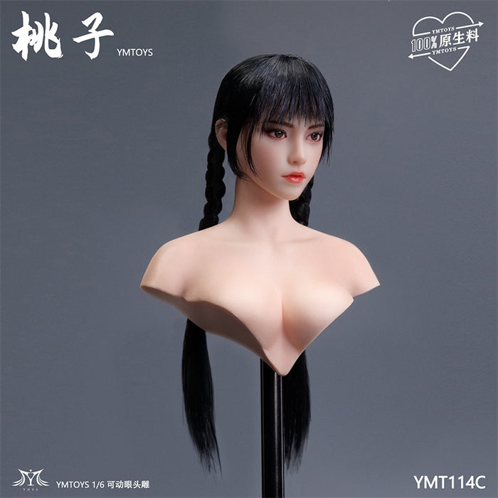 Pre-order 1/6 YMTOYS YMT114 Taozi Female Head Sculpt w/ Adjustable Eyes