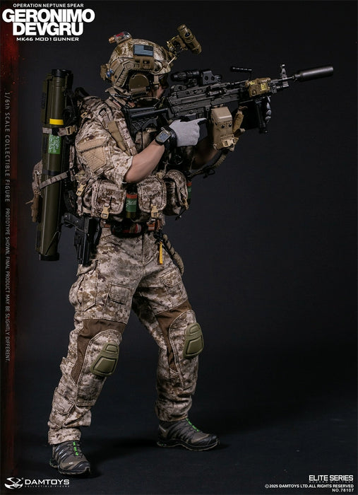 Pre-order 1/6 DAMTOYS 78107 DEVGRU Operation Neptune Spear “GERONIMO”MK46 MOD1 GUNNER