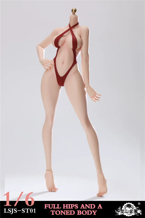 Pre-order 1/6 Longshan LSJS-TS01 Peach-Shaped Full-Hips Platinum Silicone Steel-Bodied Female Body