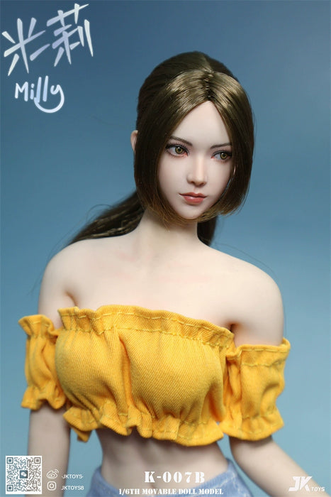 Pre-order 1/6 JKTOYS Milly Female Head Sculpt w/ Adjustable Eyes