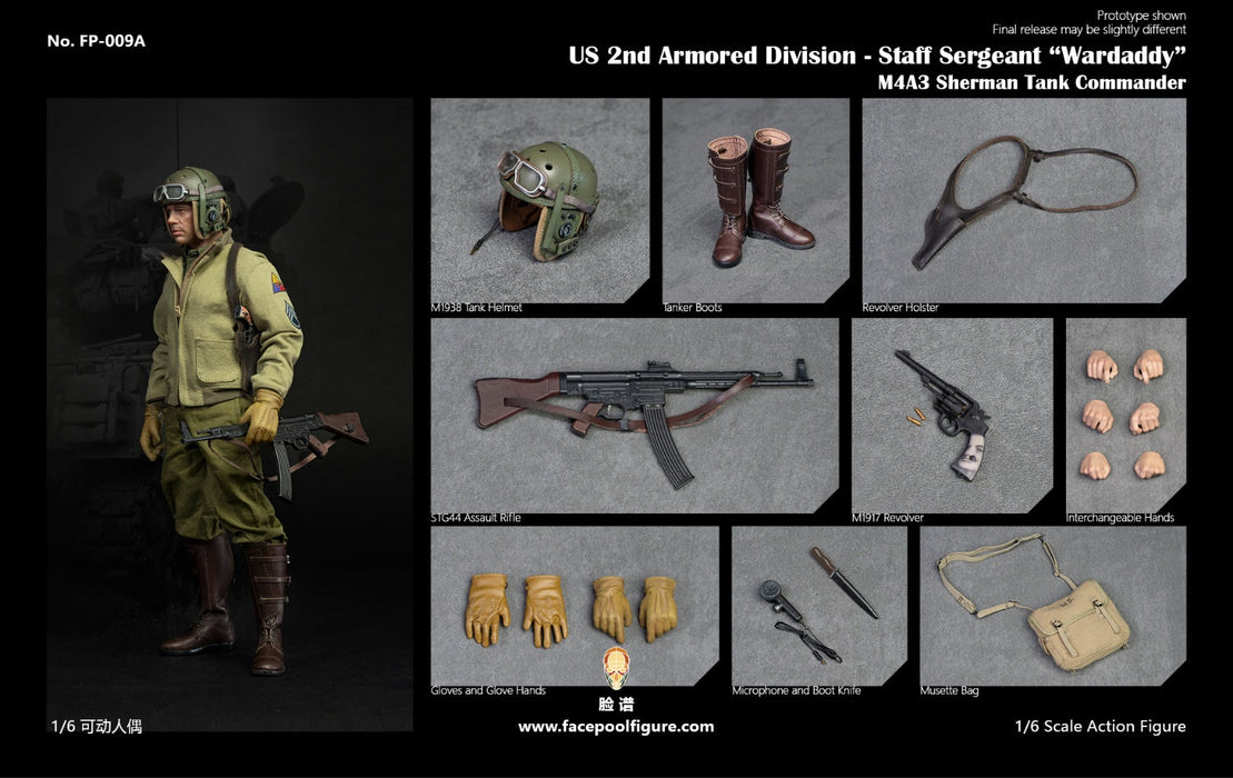 In-stock 1/6 Facepool FP009 2nd Armored Division Staff Sergeant Action Figure