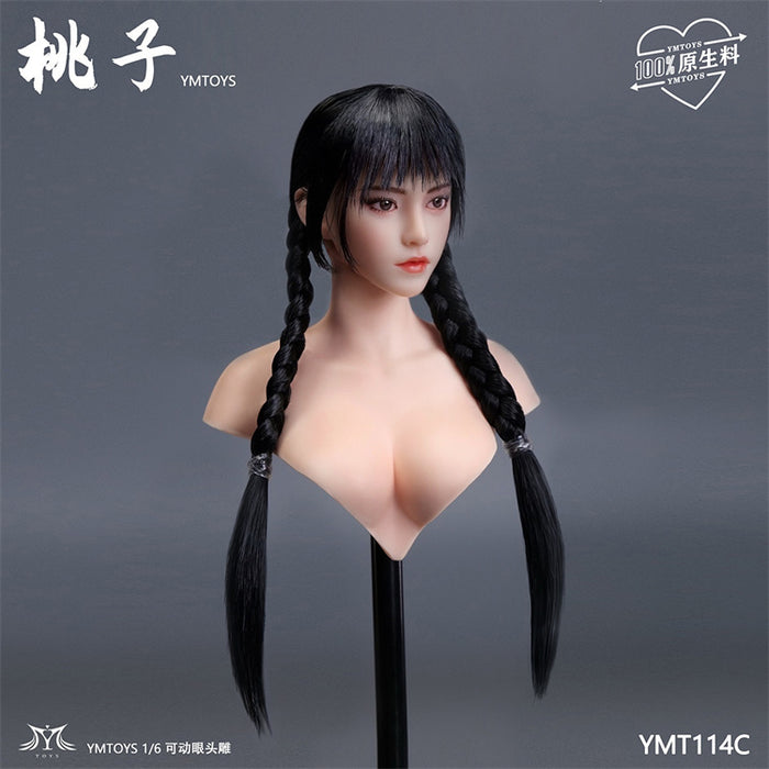 Pre-order 1/6 YMTOYS YMT114 Taozi Female Head Sculpt w/ Adjustable Eyes