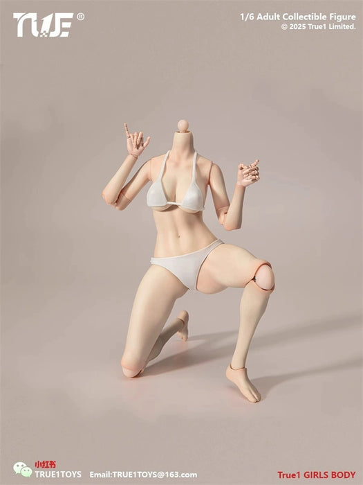 In-stock 1/6 True1Toys EC3028 Narrow Shoulder Fully Articulated Joints Female Body (Large-bust)