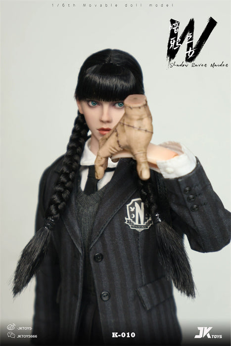 Pre-order 1/6 JKTOYS K-010 Shadow Raven Maiden Wednesday Cosplay Figure