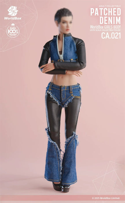 Pre-order 1/6 WORLD BOX CA021 Retro Patchwork Denim Female Clothes Set