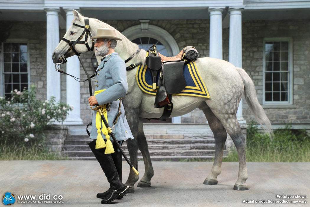 Pre-order 1/6 DID E60086 White War Horse (Standing) Scene & Diorama