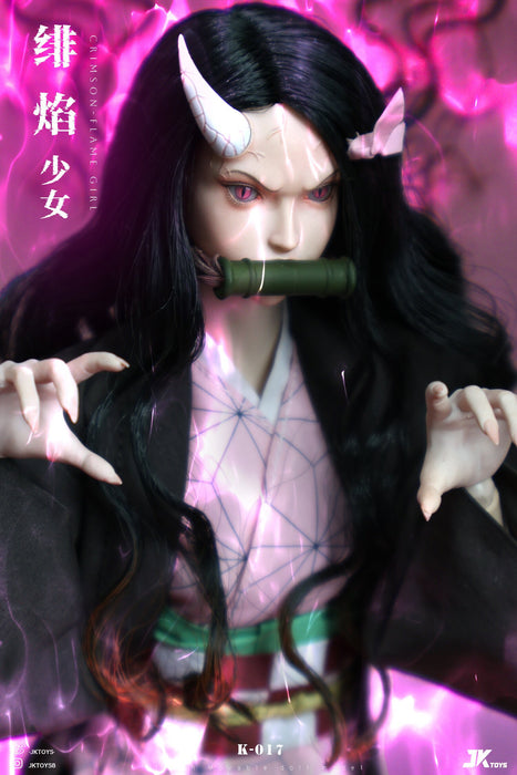 Pre-order 1/6 JKTOYS K-017 Crimson flame Girl Nezuko Cosplay Version Action Figure