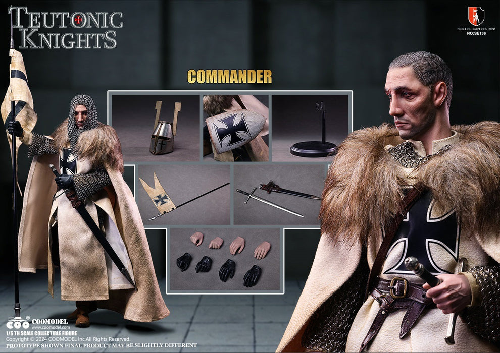 In-stock 1/6 COOMODEL Teutonic Knights SE135 SE136 (WHITE BRONZE VER)
