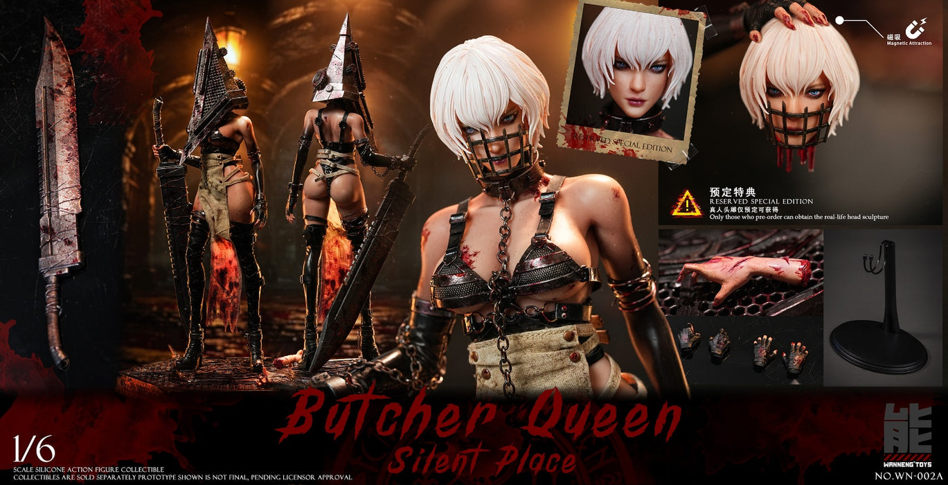 Pre-order 1/6 Wanneng Toys WN-002 A Quiet Place Butcher Queen Silicone Action Figure