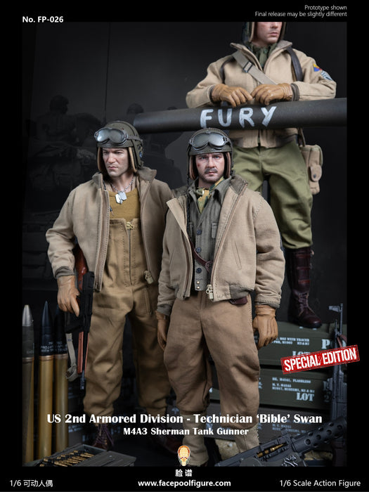 Pre-order 1/6 Facepool FP026 US 2nd Armored Division - Technician 'Bible' Swan M4A3 Sherman Tank Gunner