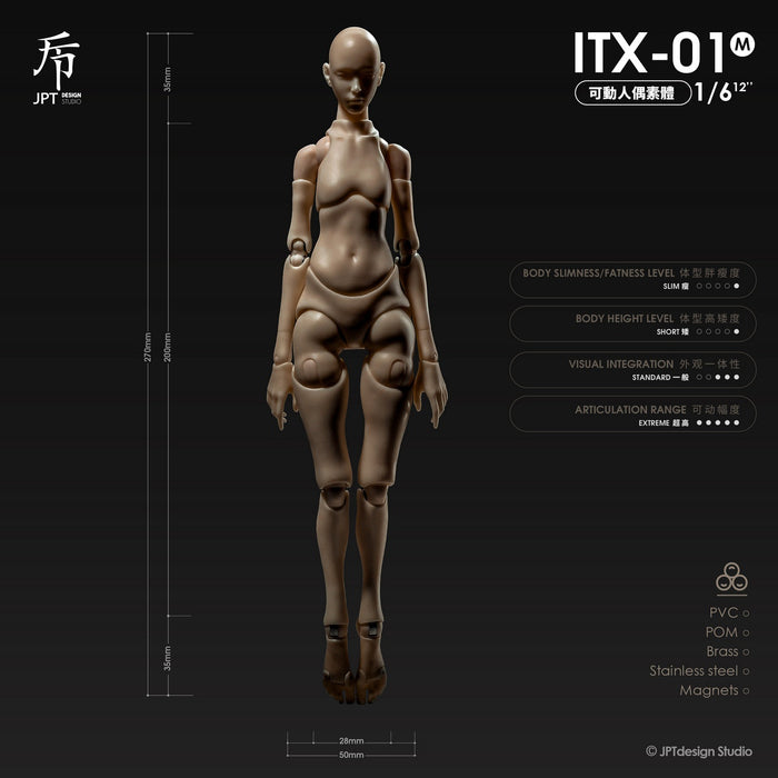 Pre-order 1/6 JPT ITX-01M Boobless female body