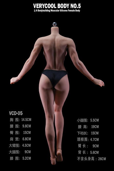 Pre-order 1/6 Verycool VCD-05B No.5 Silicone Female Body (Bodybuilding Muscular Physique)