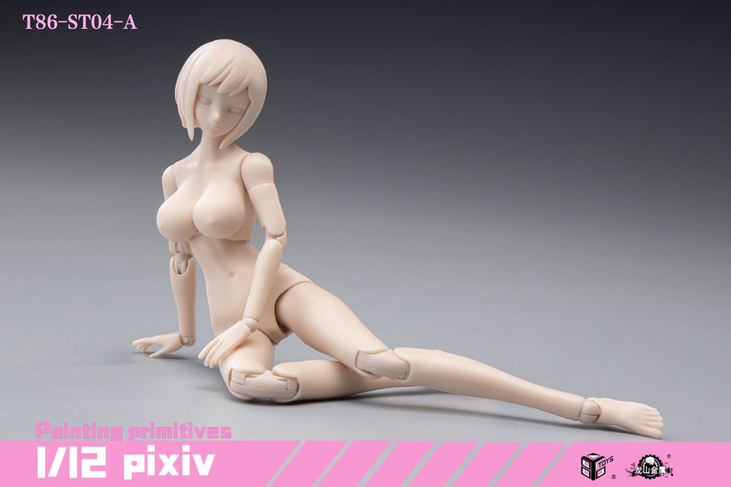 In-stock 1/12 86TOYS X Longshan T86-ST01234A Semi-Seamless Pale Female Body