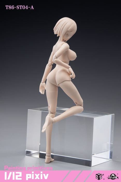 In-stock 1/12 86TOYS X Longshan T86-ST01234A Semi-Seamless Pale Female Body