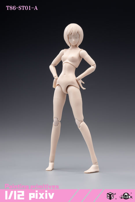 In-stock 1/12 86TOYS X Longshan T86-ST01234A Semi-Seamless Pale Female Body