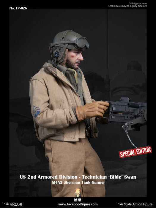 Pre-order 1/6 Facepool FP026 US 2nd Armored Division - Technician 'Bible' Swan M4A3 Sherman Tank Gunner