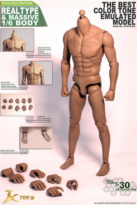 In-Stock JXtoys S03 JXS03 1/6 Scale 12IN Male Body
