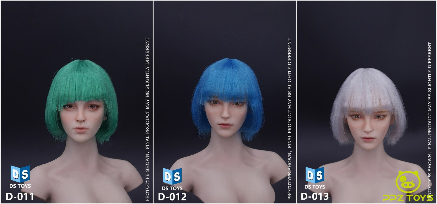 In-stock 1/6 DSTOYS COSPLAY Female short hair head sculpt D-011 D-012 D-013