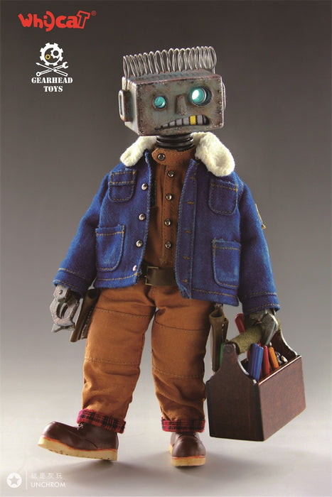 Pre-order 1/6 Whycat&GEARHEADTOYS ClumsyBot Series NO.1 Repairman Curry Figure