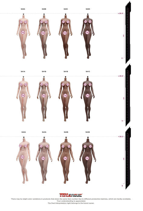 [#Black] 1/6 TBLeague New Skin Tone Female Seamless Body